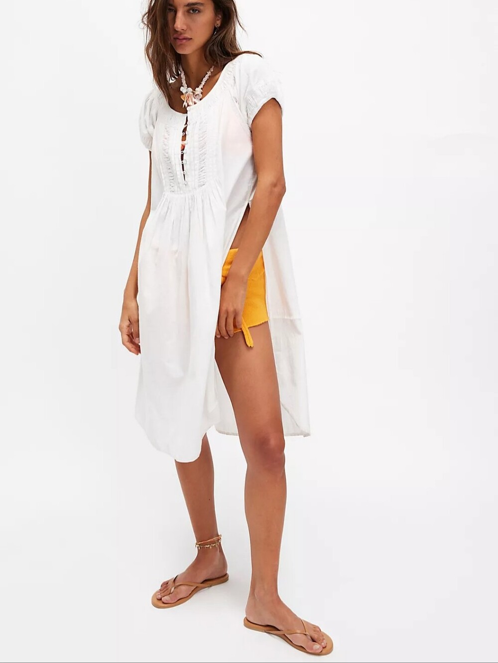 Free People Fayre Midi Top Cotton Linen